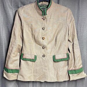 Vintage Poldi Bavarian Trachten Linen Blazer | German Heritage | Size 44